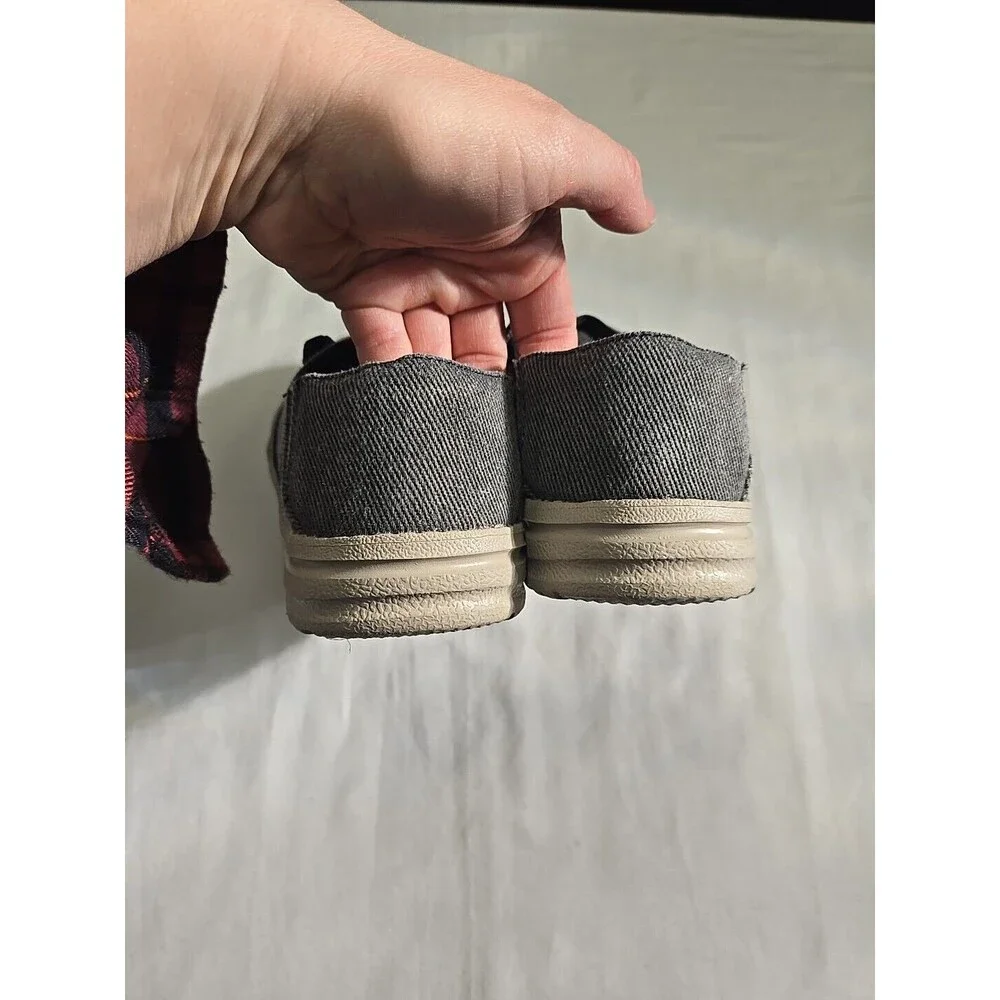 Skechers Boys‎ Melson Volgo Gray Black Slip On Sneakers Size US 1.5 Loafers